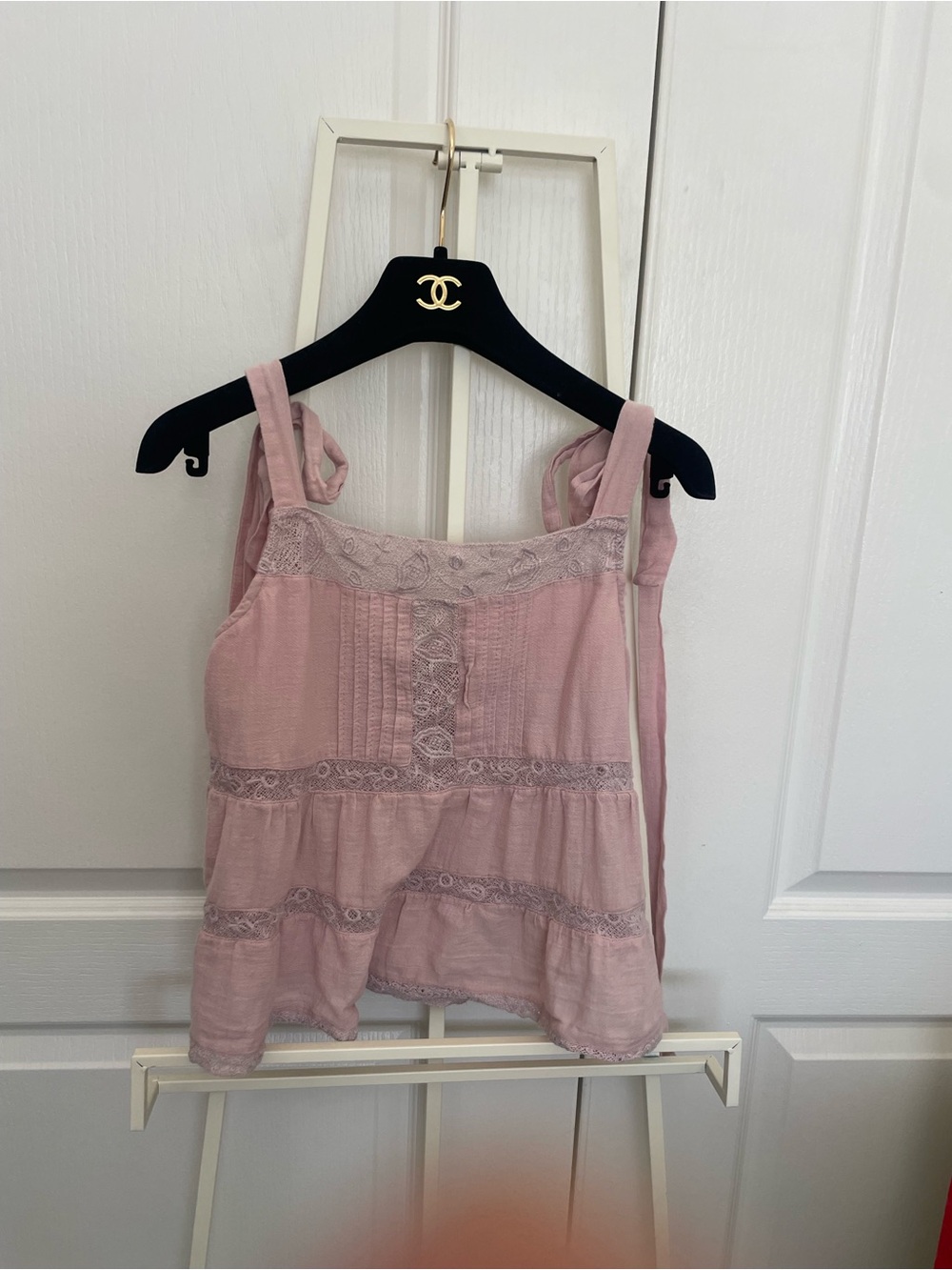 Zara Dusty Pink Lace-Trim Camisole